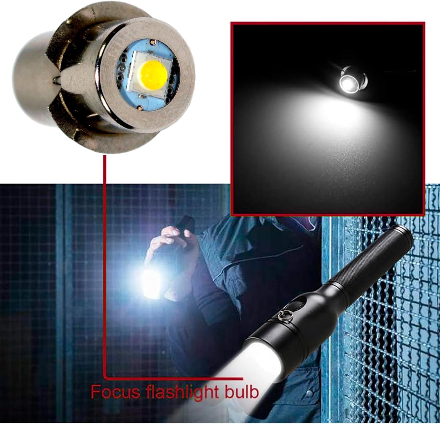 HQRP High Brightness Upgrade LED Light Bulb Compatible with DeWalt: DW908 / DW919 / DW906 / DW918 / DW904 / DW902 / DW904 / DW9043 / DW9083 / DW9063 / DW9023 Flashlights