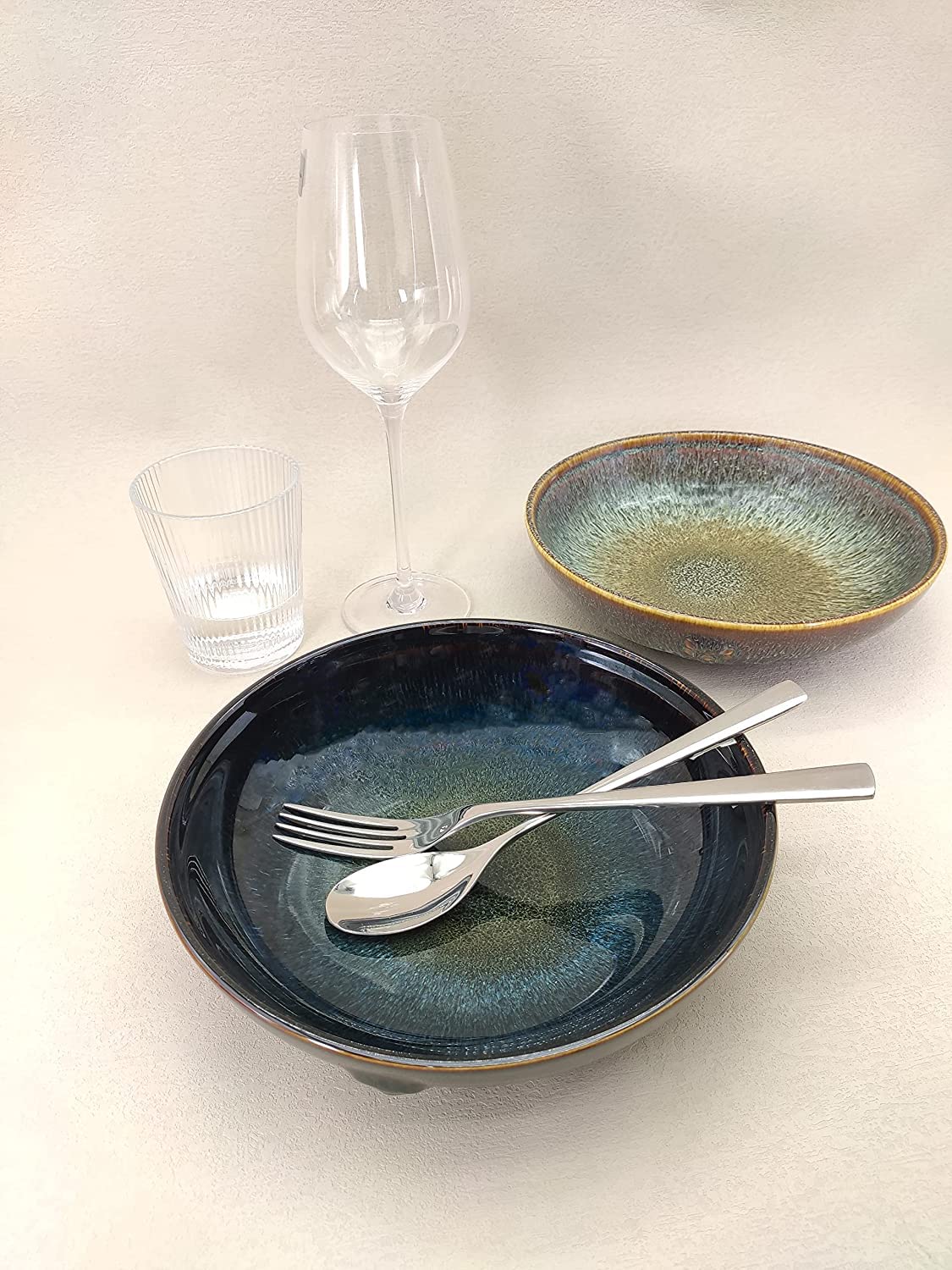 Set 2 Piatti Fondi Con Testa Di Leone Nero - Ceramica, Per Microonde E Lavastoviglie, Design Unico - Foto 7