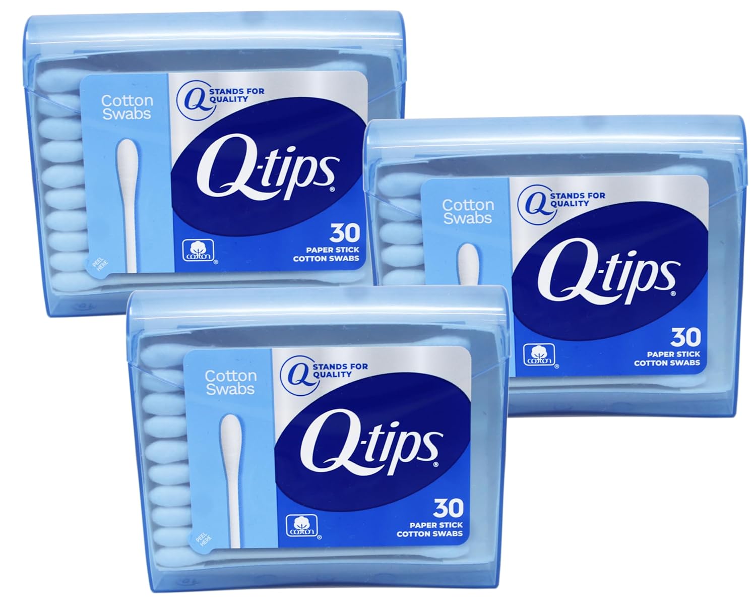 Q-tips Swabs Purse Pack 30 Each Pack of 3