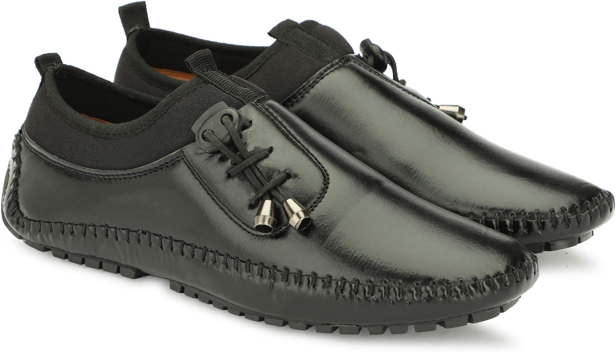 JQS Fashion Trendy Men's Driving Shoes (Black, Numeric_6)