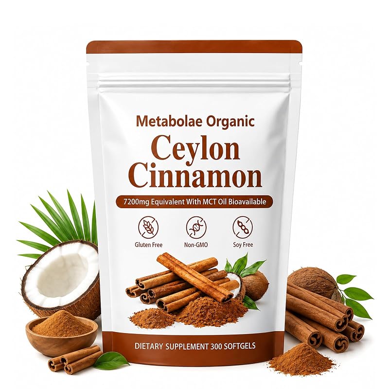 Metabolae Organic Suplemento Fitoterápico de Canela-do-Ceilão 7200 mg, 300 cápsulas gelatinosas