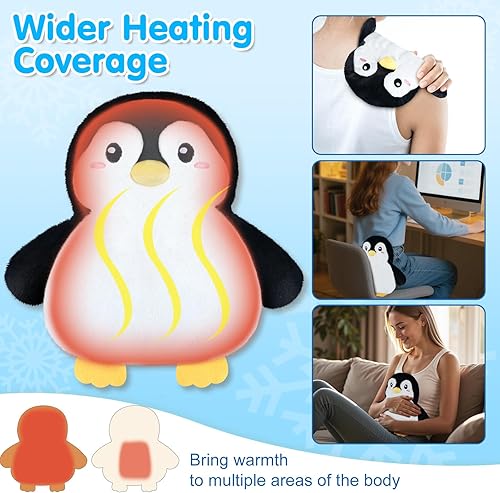Vista 12 de Highland Cow Almohadillas térmicas para microondas para vientre, cuello y hombros, felpa calentable con calor húmedo, funda de felpa extraíble