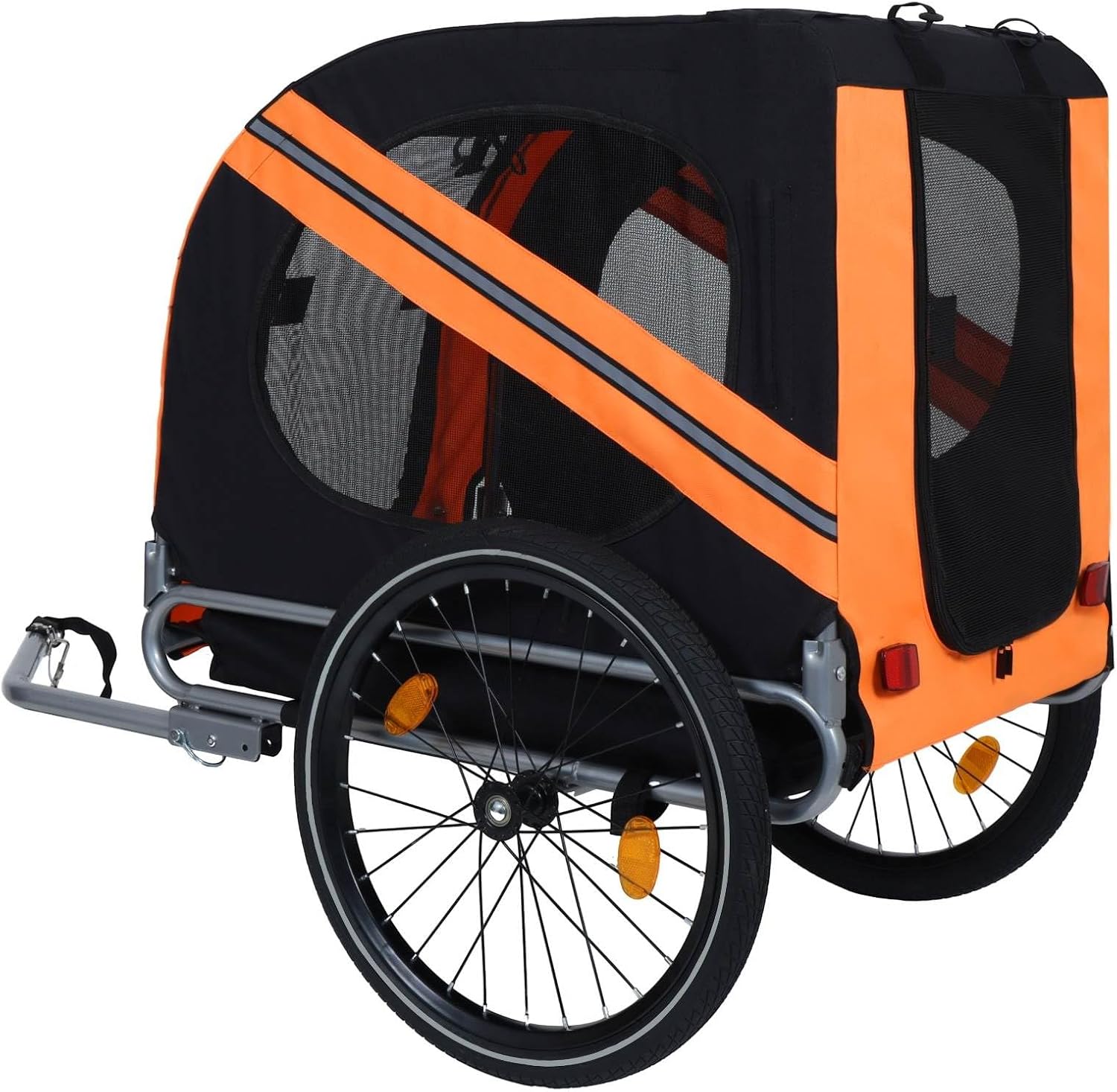 Pet Bike Trailer for Dogs, 120LB Capacity Folding Dog Bicycle Carrier with Steel Frame, 3 Entrances and Safety Leash Hook, All-Terrain Wheels for Cycling, Jogging, Camping