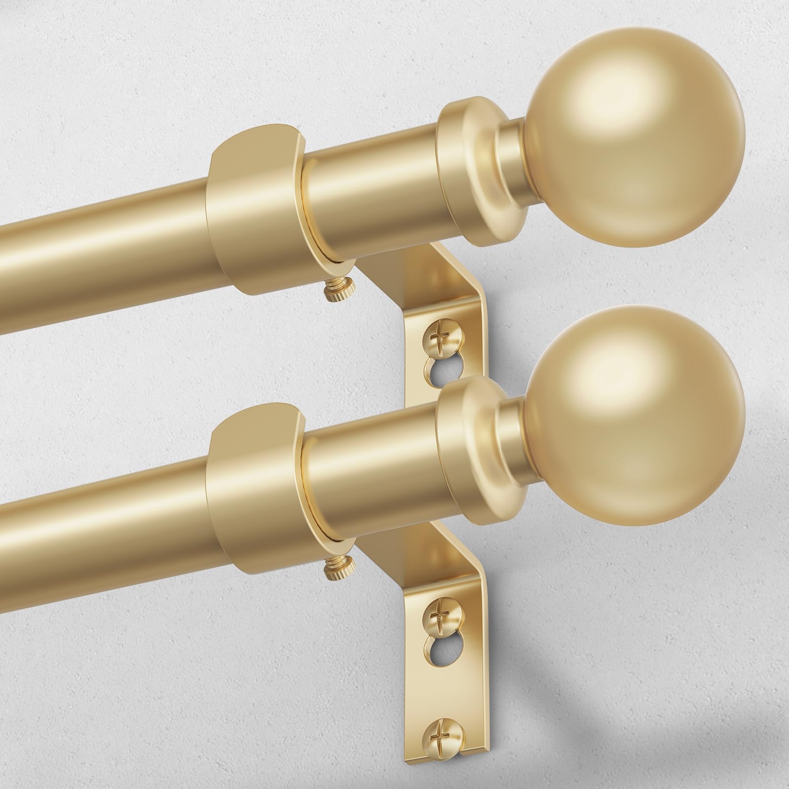 Photo 1 of Wolistsa Gold Curtain Rod 36-91 Inch, 1 Inch Adjustable Heavy Duty