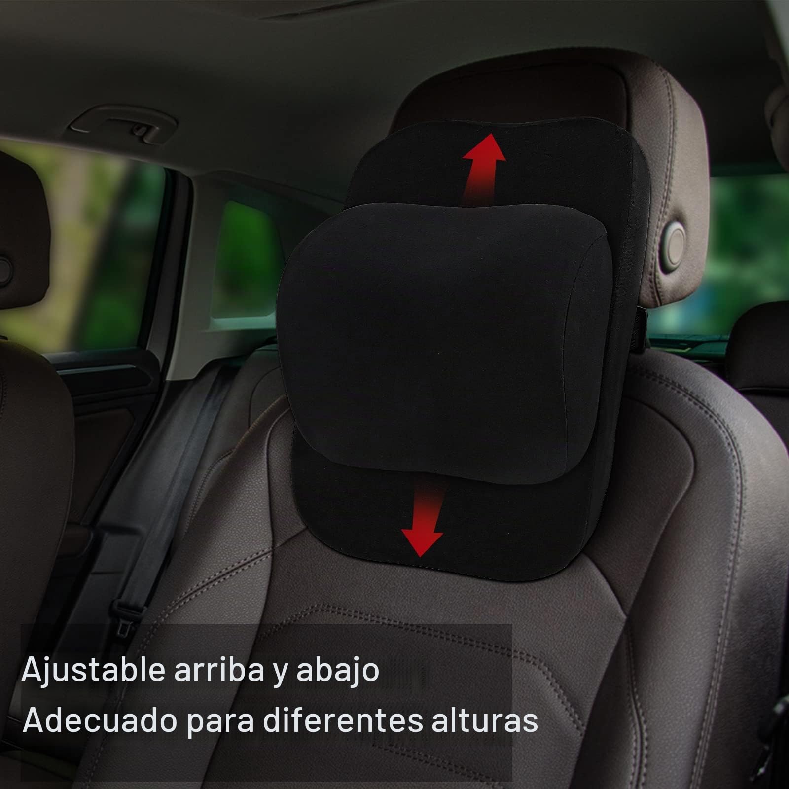 ZATOOTO Ajustable Reposacabezas Coche, Cojin Almohada Cervical Coche para Condu Oficina Gaming, CóModas Transpirables (Negro)