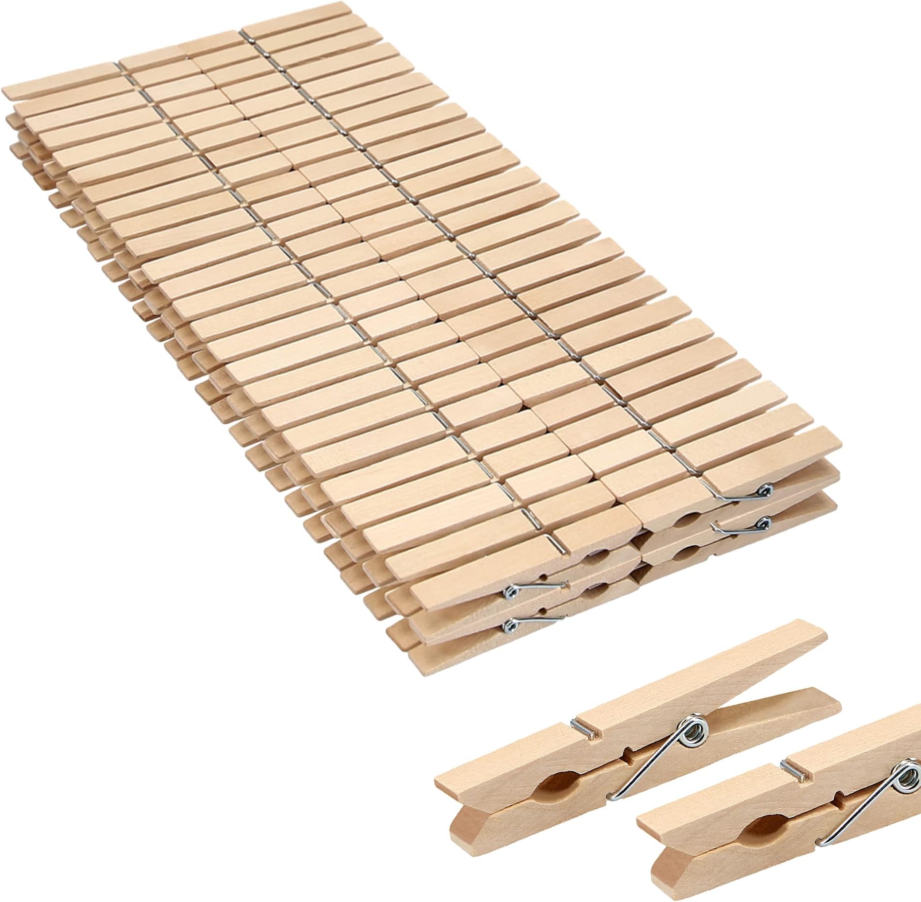 50 Mollette Per Vestiti In Legno Colorate - 7,4 Cm - Arcobaleno Per Bucato, Foto, Fai Da Te, Artigianato E Feste - 2