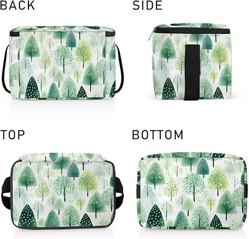 Miniatura 4 de Christmas Tree Art Pattern Insulated Lunch Bag Women Reusable Lunch Tote Square Meal Bag for Adults Men Cooler Lunch Box for Work Travel Picnic Food
