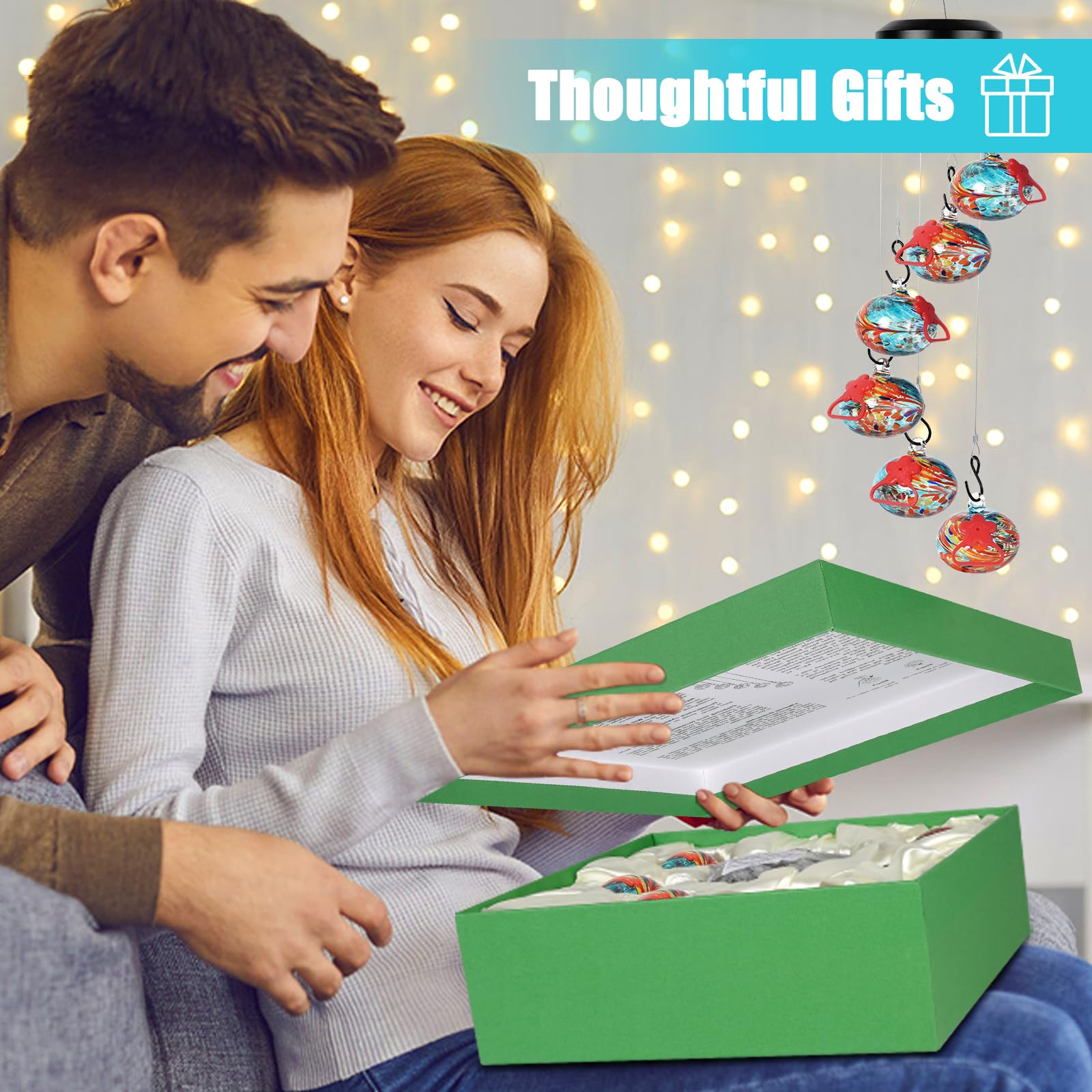 Headak Life Charming Wind Chimes Hummingbird feeders for Outdoors Hanging ant and bee Proof,Never Leak,Perfect Garden Decor for Outside: Blue