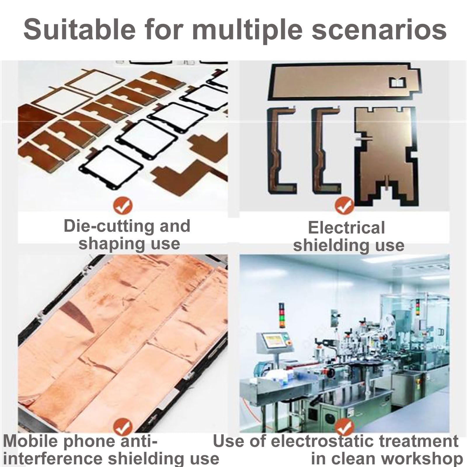 COYOUCO Copper Foil Tape,with Conductive Adhesive,for Guitar and EMI Shielding,0.06Mm Thick 25M Length 12-20Mm Width,15mm