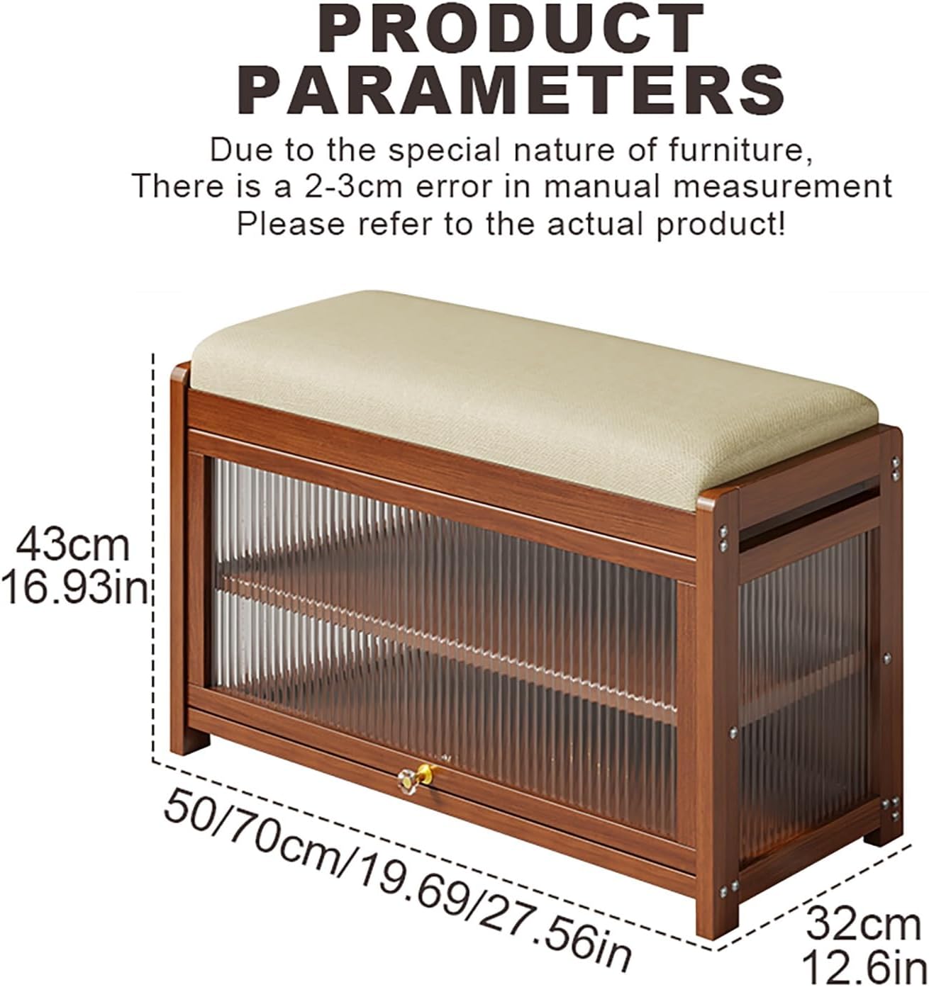 Shoe Storage Cabinet Cabinets Hallway Slim Cupboard Cupboards Hallways Slimline，2-Tier Shoe Organizer Shelf & Storage Cabinet with Cushion Bench, Glass Door, Stylish Entryway & Hallway Solut