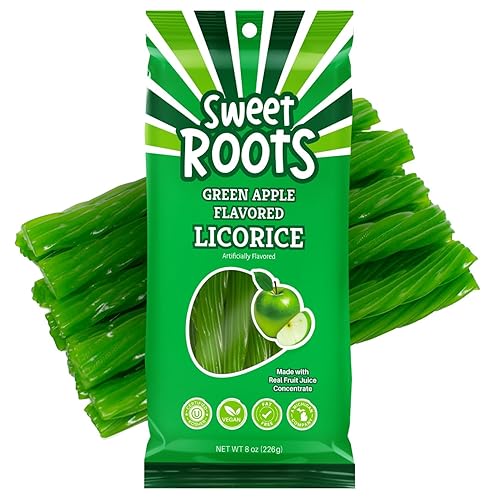 Miniatura 60 de Sweet Roots Huckleberry Regaliz Twists - 1 bolsa (16 onzas) - Palitos de regaliz de tamaño jumbo Hecho con concentrado de jugo de fruta real