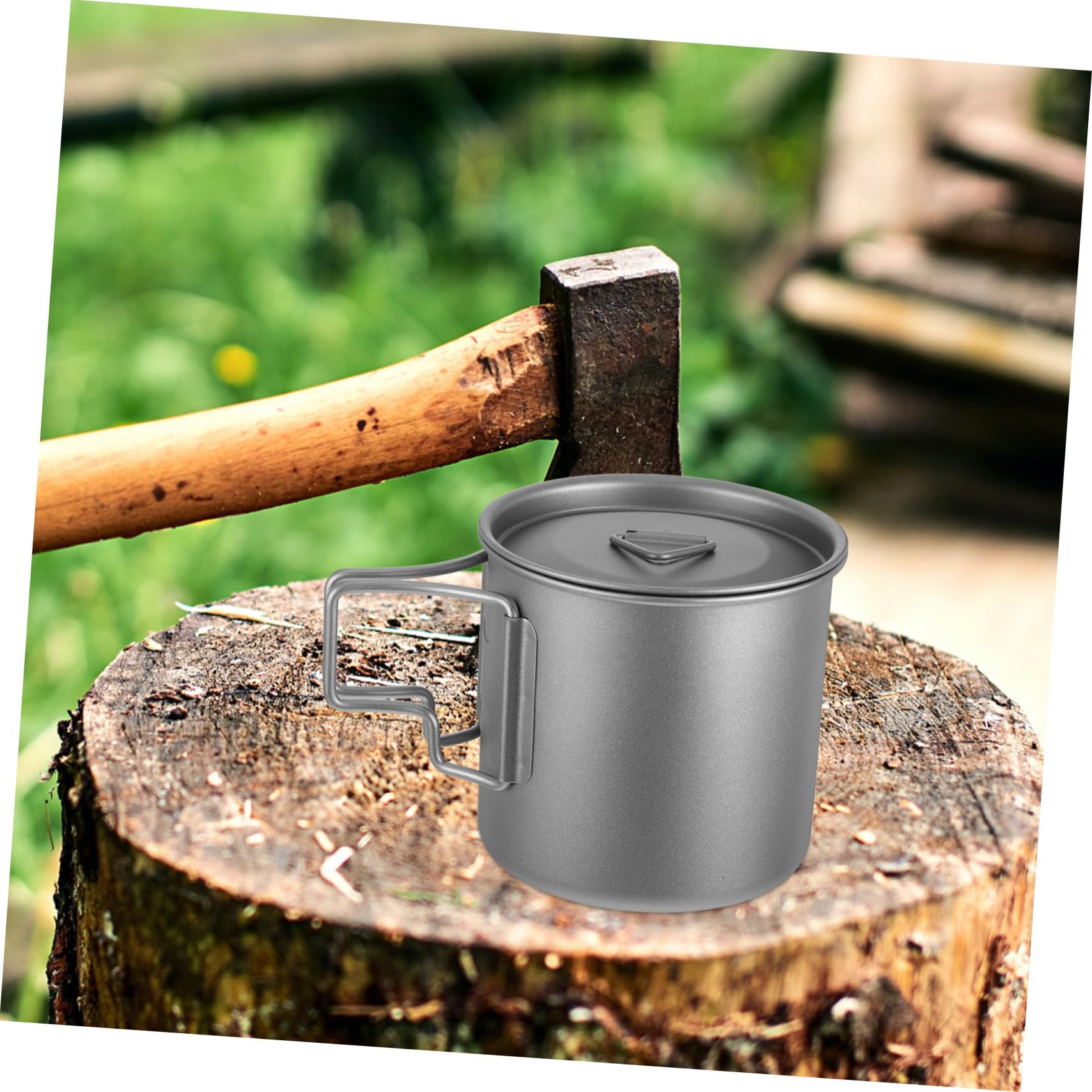 Faltbarer Campingbecher Aus Titan Mit Deckel Wiederverwendbarer Titanbecher Für Outdoor-aktivitäten Wandern Und Reisen