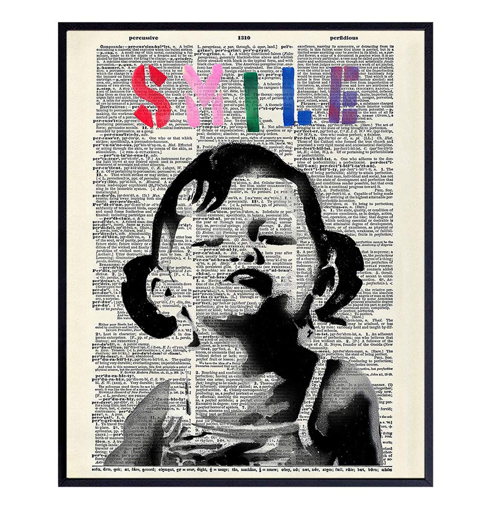Banksy Poster Dictionary Art Home Decor - Upcycled Vintage Graffiti Wall Art Print - Unique Room Decorations for Office, Dorm, Classroom - Gift for