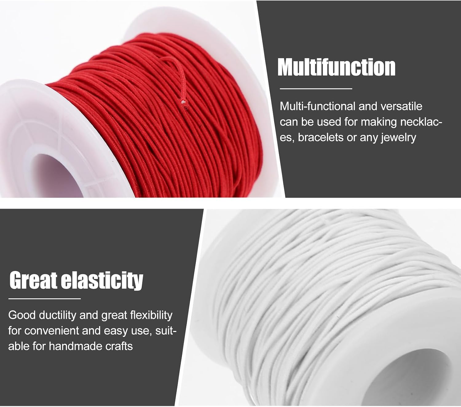 5 Rolls Elastic String for Bracelet Making 1mm Beading Cord