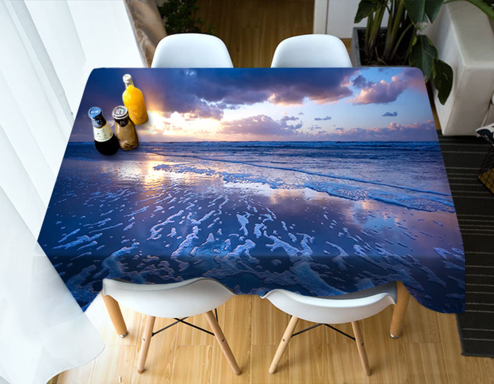 Nappe carrée 3D azur pour repas de cuisine et décoration de jardin