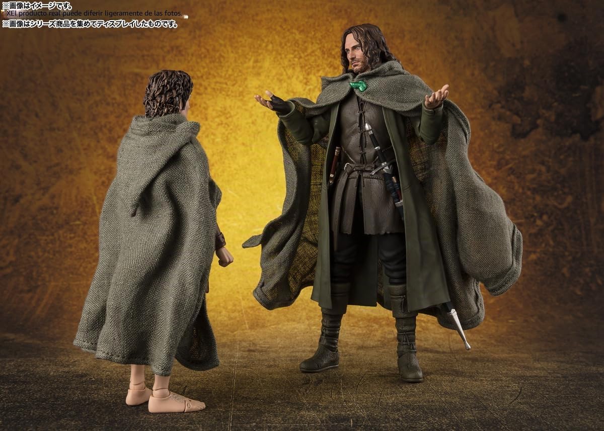Figura de acción prepintada de TAMASHII Nations S.H. Figuarts Aragorn (El señor de los Anillos), Aprox. 155 mm, PVC, ABS y Tela, Figura de acción prepintada