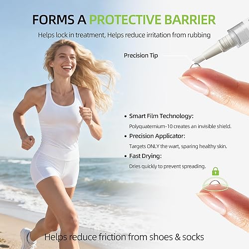 Miniatura 4 de Gemächlich Zu Hause Líquido removedor de verrugas con 17% de ácido salicílico, removedor de verrugas OTC para verrugas comunes y plantares en manos