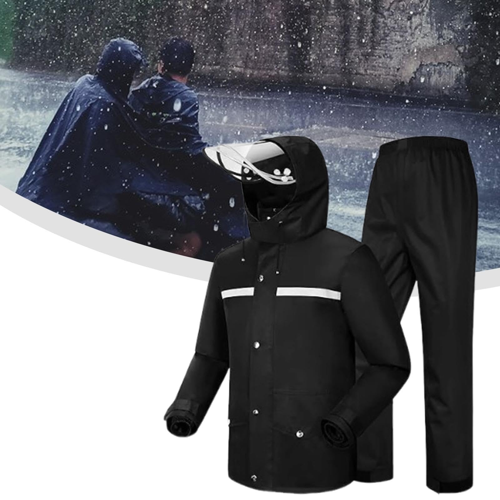 predolo Regenanzüge Jacke Winddichte Regenbekleidung mit Kapuze für Radfahren im Freien