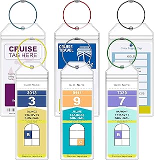 6 Pack Clear Cruise Luggage Tags for Royal Caribbean and Celebrity, Carnival, MSC, Costa, NCL & Princess Cruise Ships, Must-Have Cruise Travel Essentials for 2025-2026