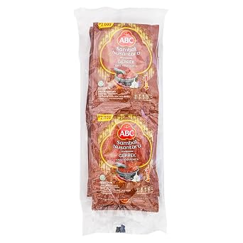 ABC Sambal Nusantara Geprek, Indonesian Spicy Chili Sauce, Small Pouch Single-Use Type 18g x 10 sachet Pack of 1