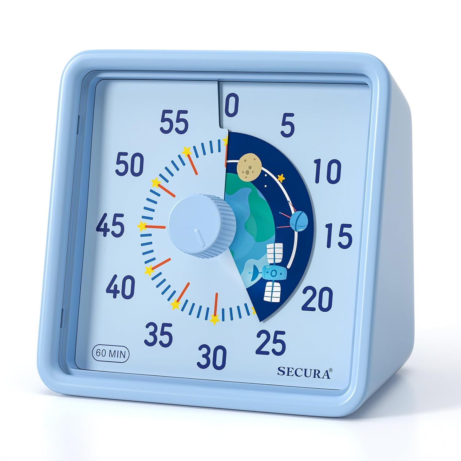 Secura 60-Minute Visual Timer for Kids Time Clocks Countdown Timer for Office Kitchen Classroom Timer for Kids Silent