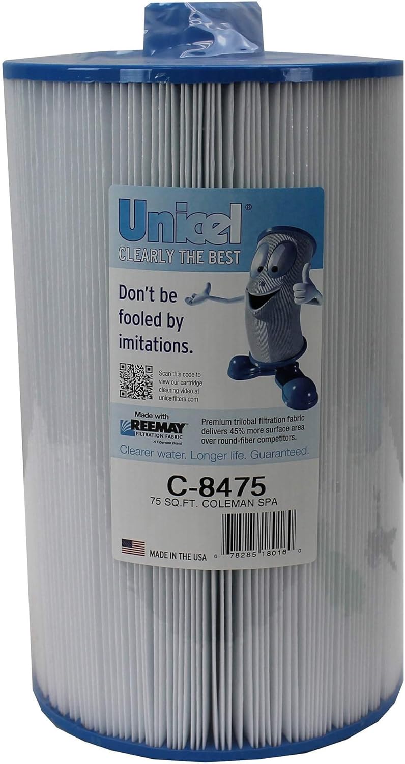 Unicel C-8475 75 Square Foot Media Replacement Hot Tub Spa Filter Cartridge with 197 Pleats, Compatible with Coleman Spas and Maax Spas of AZ