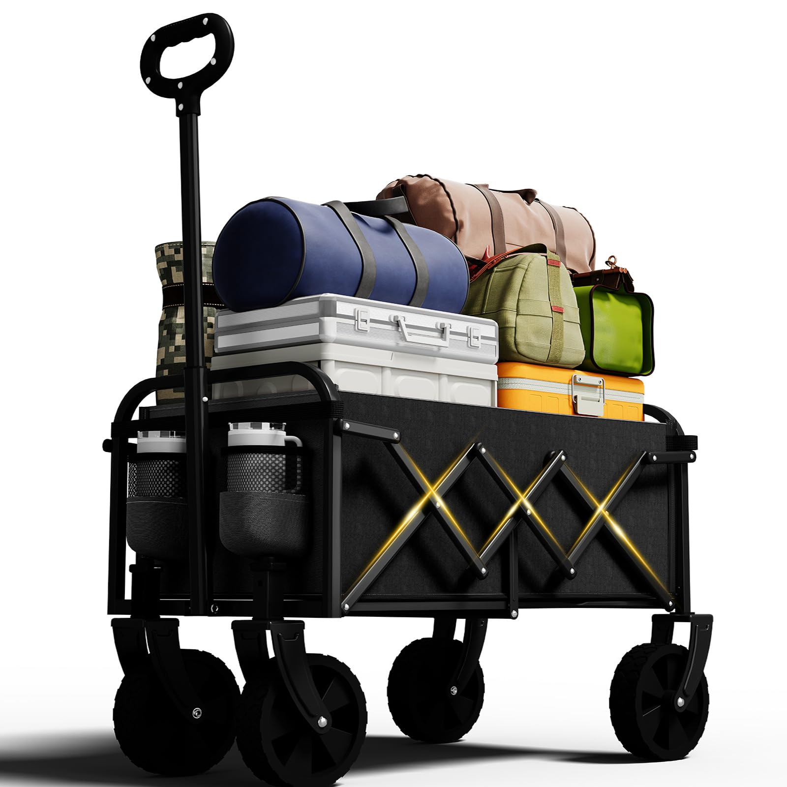 Photo 1 of Moothing Foldable Wagon, 100L Capacity, Black