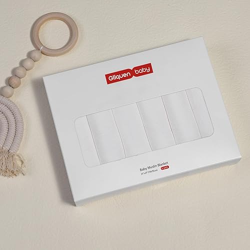 Miniatura 54 de GLLQUEN BABY Manta receptora de muselina de algodón para niño, manta para envolver a recién nacidos, transpirable y suave, mantas para bebé, doble