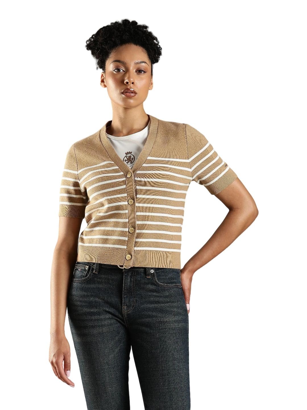 Regular fit Cotton v-Neck Pullover-image-48