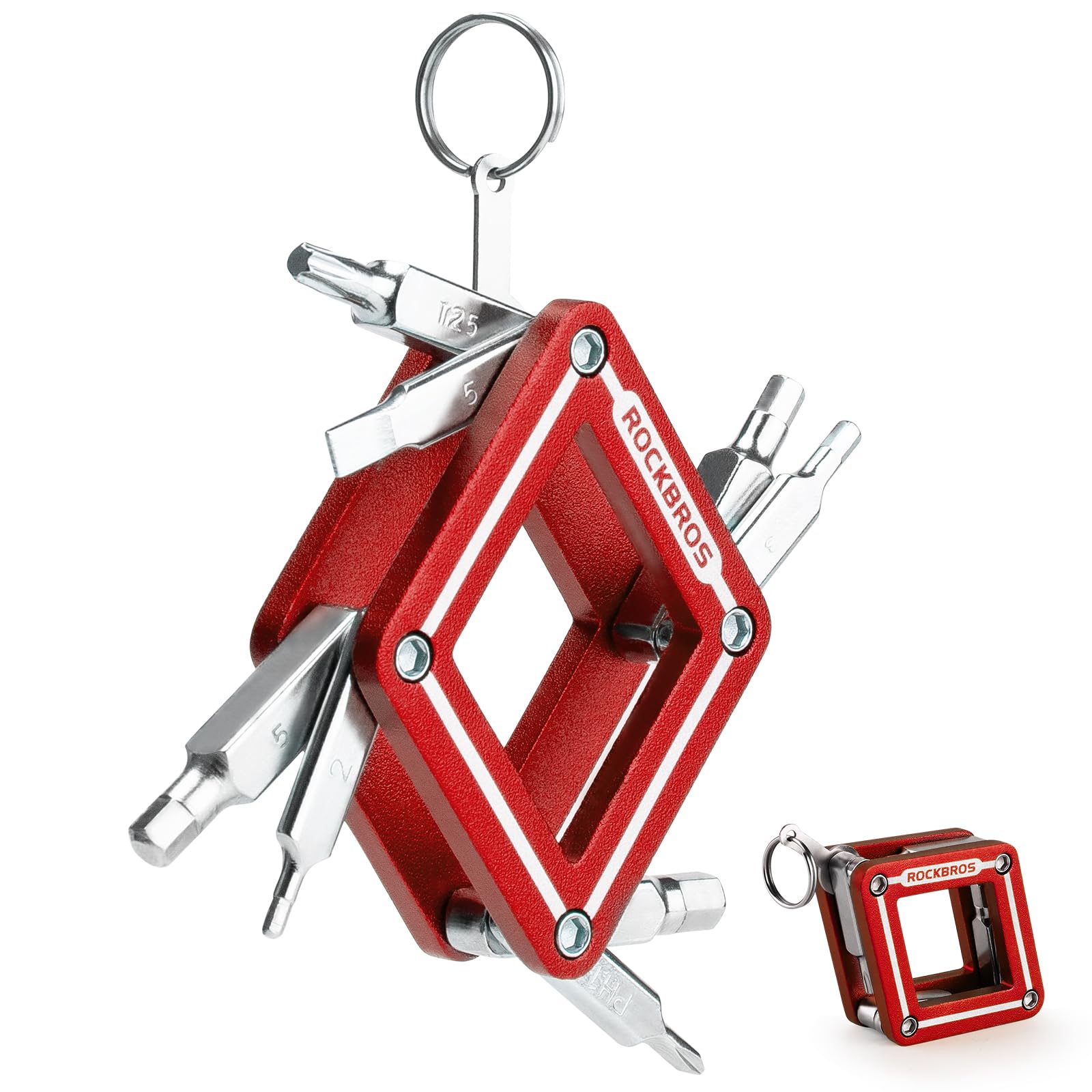 Kit Riparazione Bici ROCKBROS 12 In 1 - Multifunzione Pieghevole, Con Leva Pneumatici E Taglia Catena - Foto 2