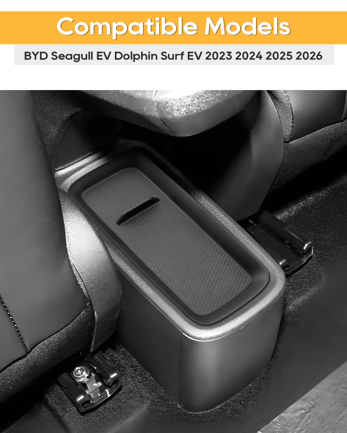 YEE PIN Para BYD Dolphin Surf/Seagull 2025 2026 2027 consola central caja de almacenamiento guantera doble capa extraíble Dolphin Surf/Seagull reposabrazos central organizador accesorios [2 unidades]