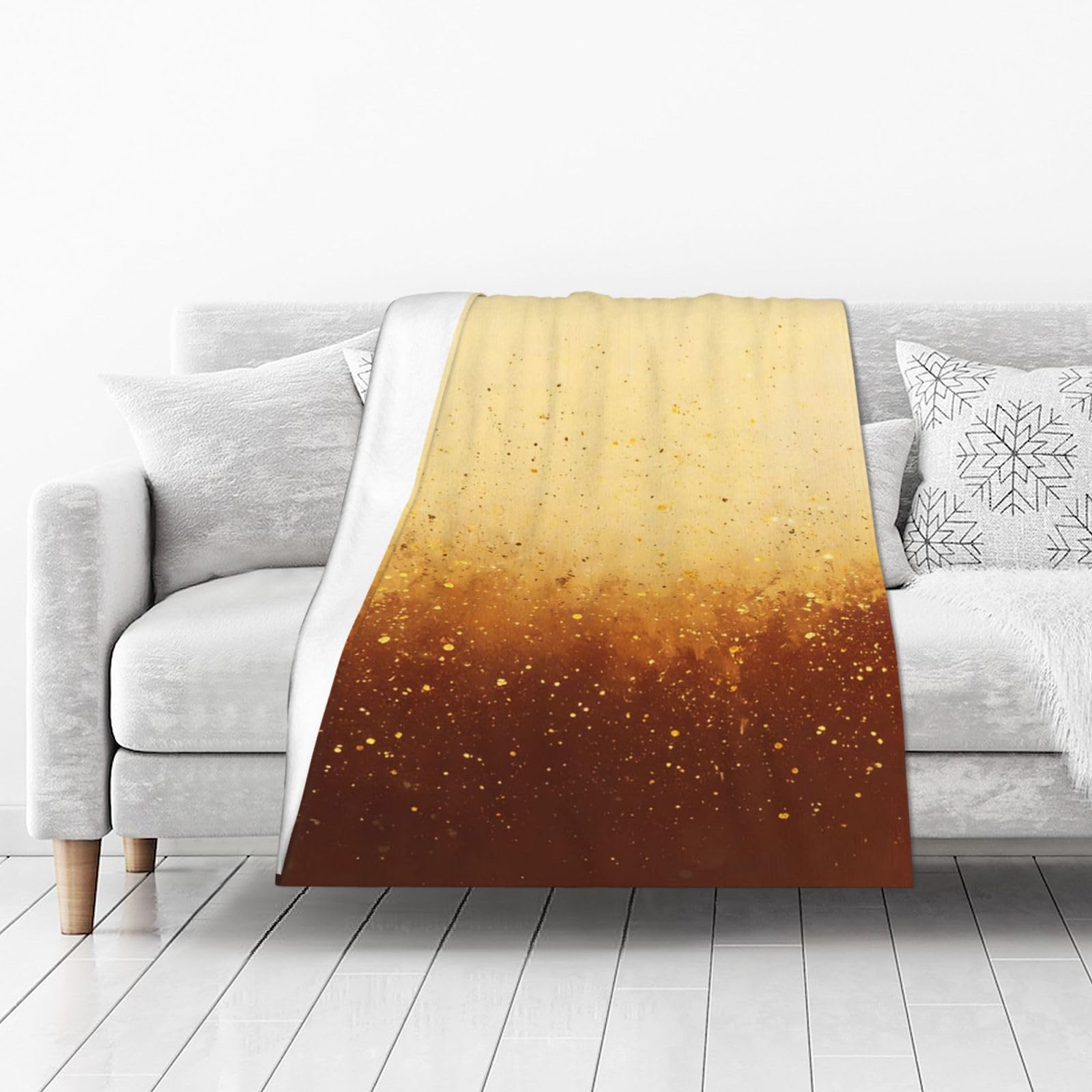 DUYIOKH Orange Gradient Print Thick Throw Blanket, Blanket for Couch Bed Warm Travel Blanket for Camping Movie Night