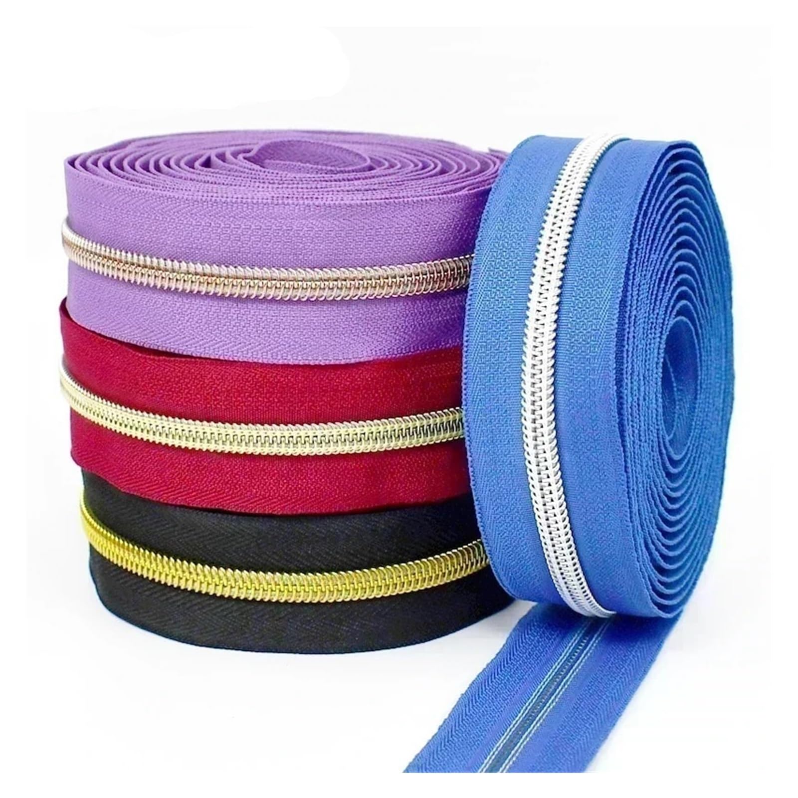 Cinta de nailon con cremallera 5# rollo 2/3/5/10 m, bobina multicolor para reparación de costura para bolsos, ropa, zapatos, manualidades