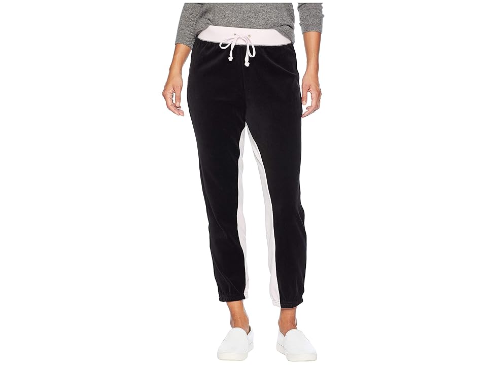 

Juicy Couture Velour Color Blocked Silverlake Joggers (Peekaboo Pitch Black) Women's Casual Pants