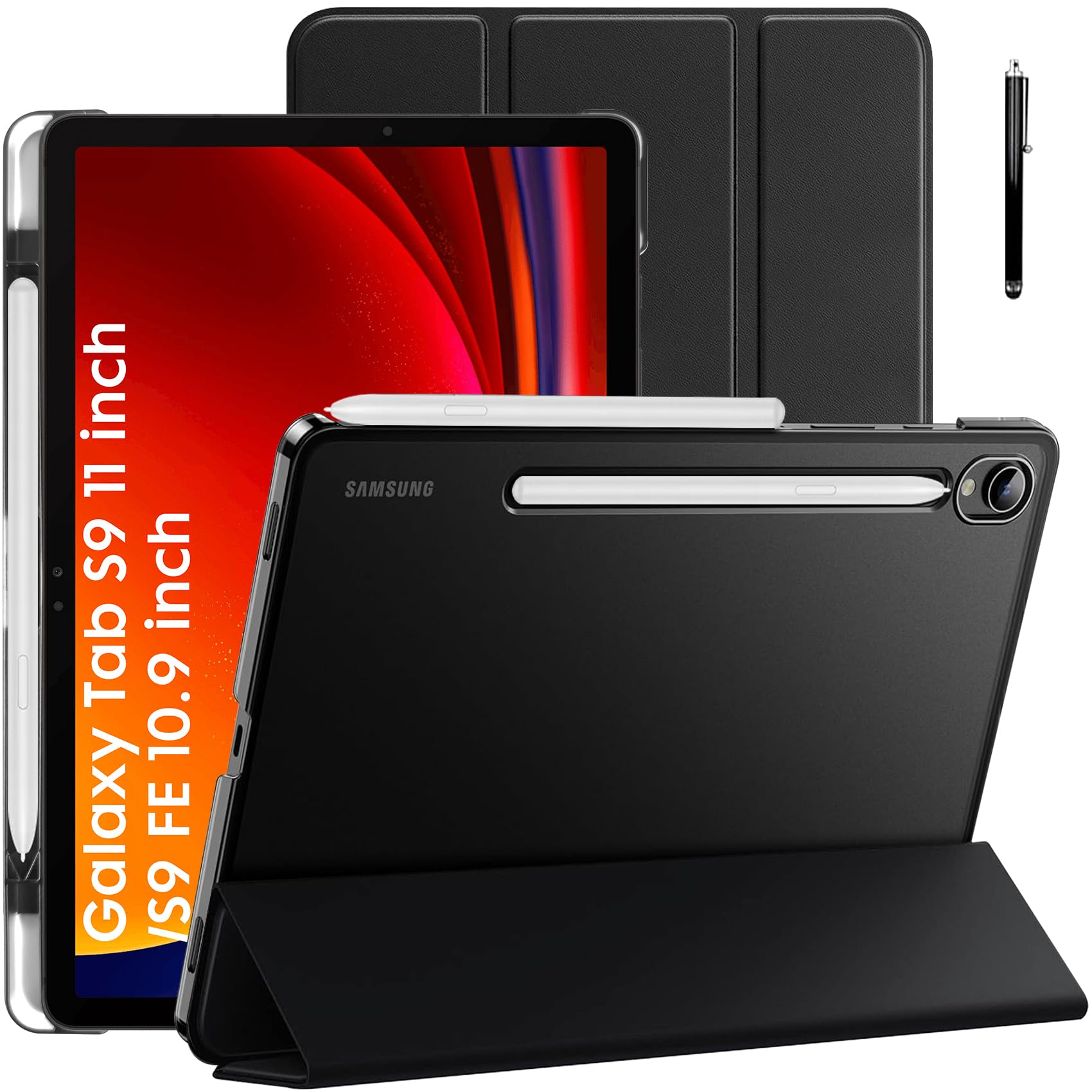 Robustrion Cover for Samsung Tab S9 11 inch/Tab S9 FE Cover Case 10.9 inch, Translucent Back Cover with [S Pen Holder] for Samsung Galaxy Tab S9 Tablet/Tab S9 FE Tablet Cover [Auto Sleep Wake] - Black (B0CZP88D1D) Amazon Price History, Amazon Price Tracker