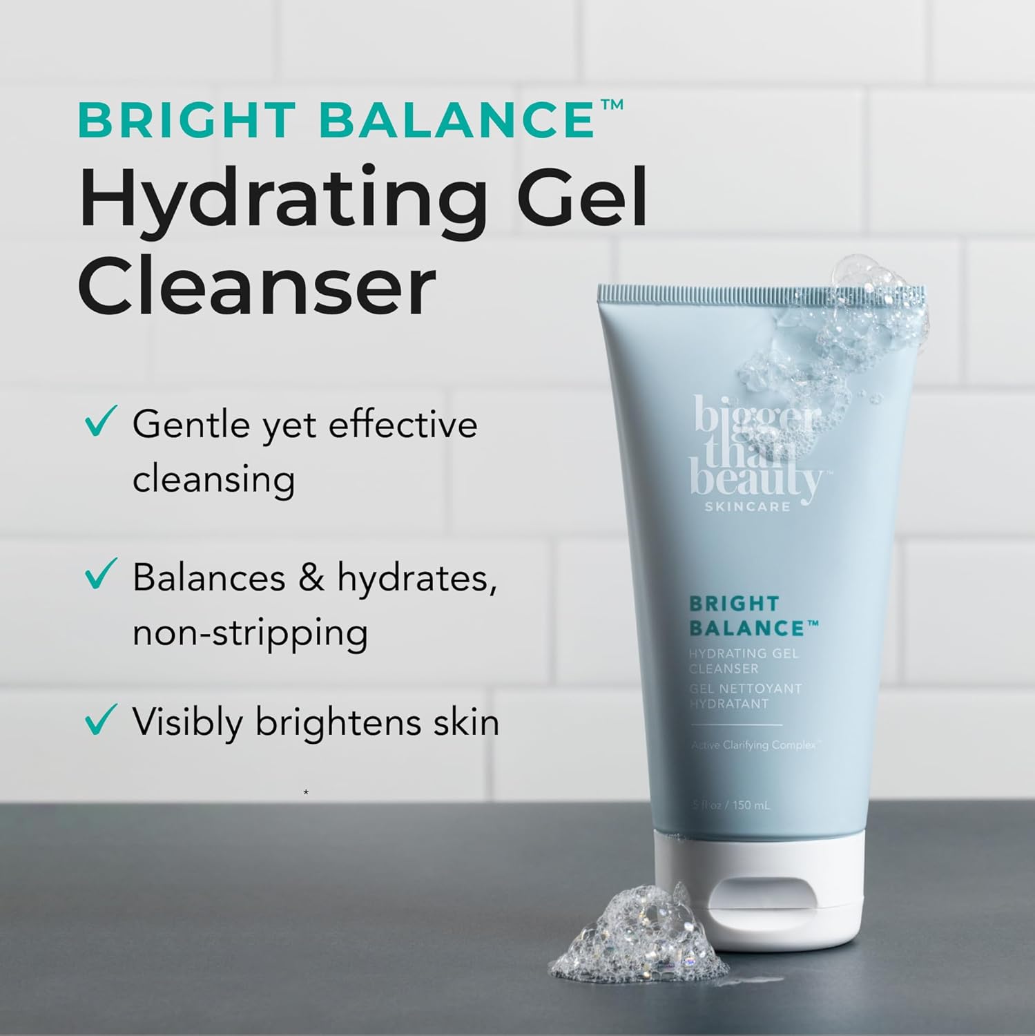 Hydrating Gel Cleanser, Face Wash with Hyaluronic Acid & Vitamin C for All Skin Types, Daily Skin Care, Makeup Remover for Women, Facial Cleanser, Vegan & Cruelty Free - Image 2