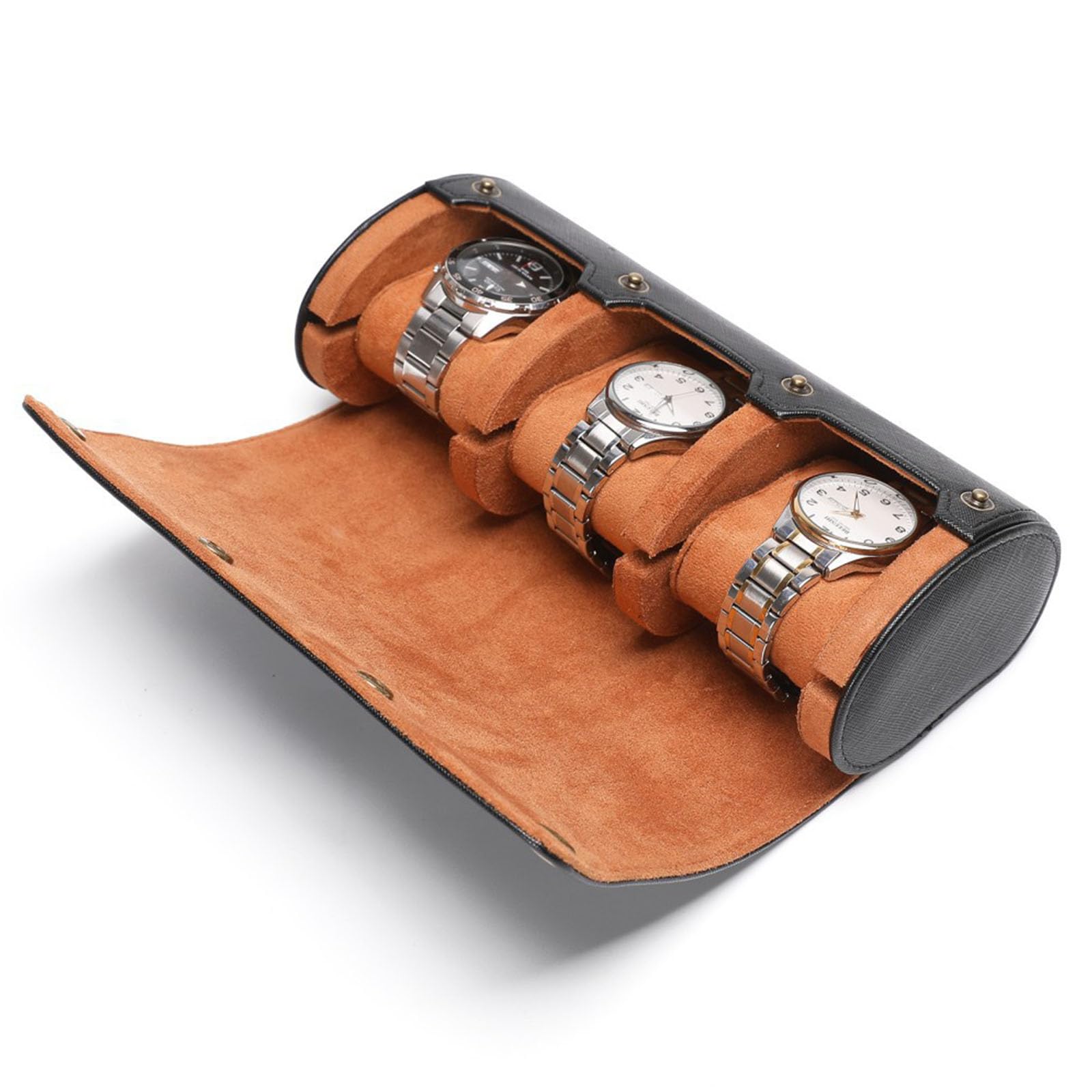 PURPLELILY Estuche de viaje para reloj, caja de almacenamiento para relojes de pulsera, almohadas extraíbles, contenedor de joyería para viajeros de negocios, contenedor de reloj, caja protectora