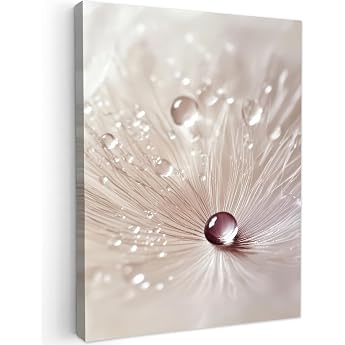 MuchoWow  Pictures 30 x 40 cm Living Room Decoration Modern Wall Picture Art Print on Canvas Picture Bedroom Over Bed Room Decor Gifts Flower - Abstract - White - Water - Nature