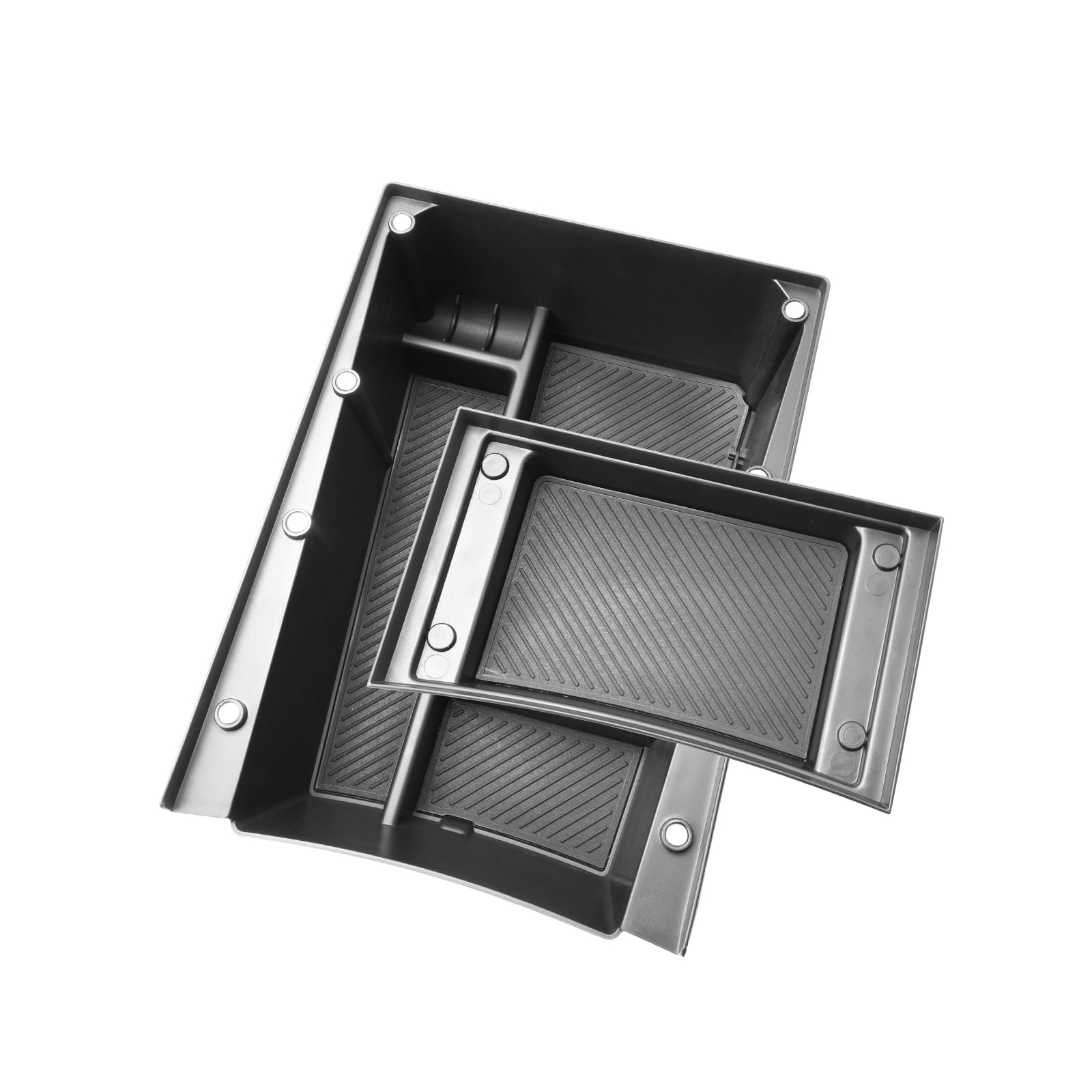SHAOHAO Compatible avec Kia EV4 CT 2025 2026 2027 Compartiment de rangement à deux niveaux dans la console centrale Mécanisme coulissant Fermeture magnétique Kia EV4 Accessoires