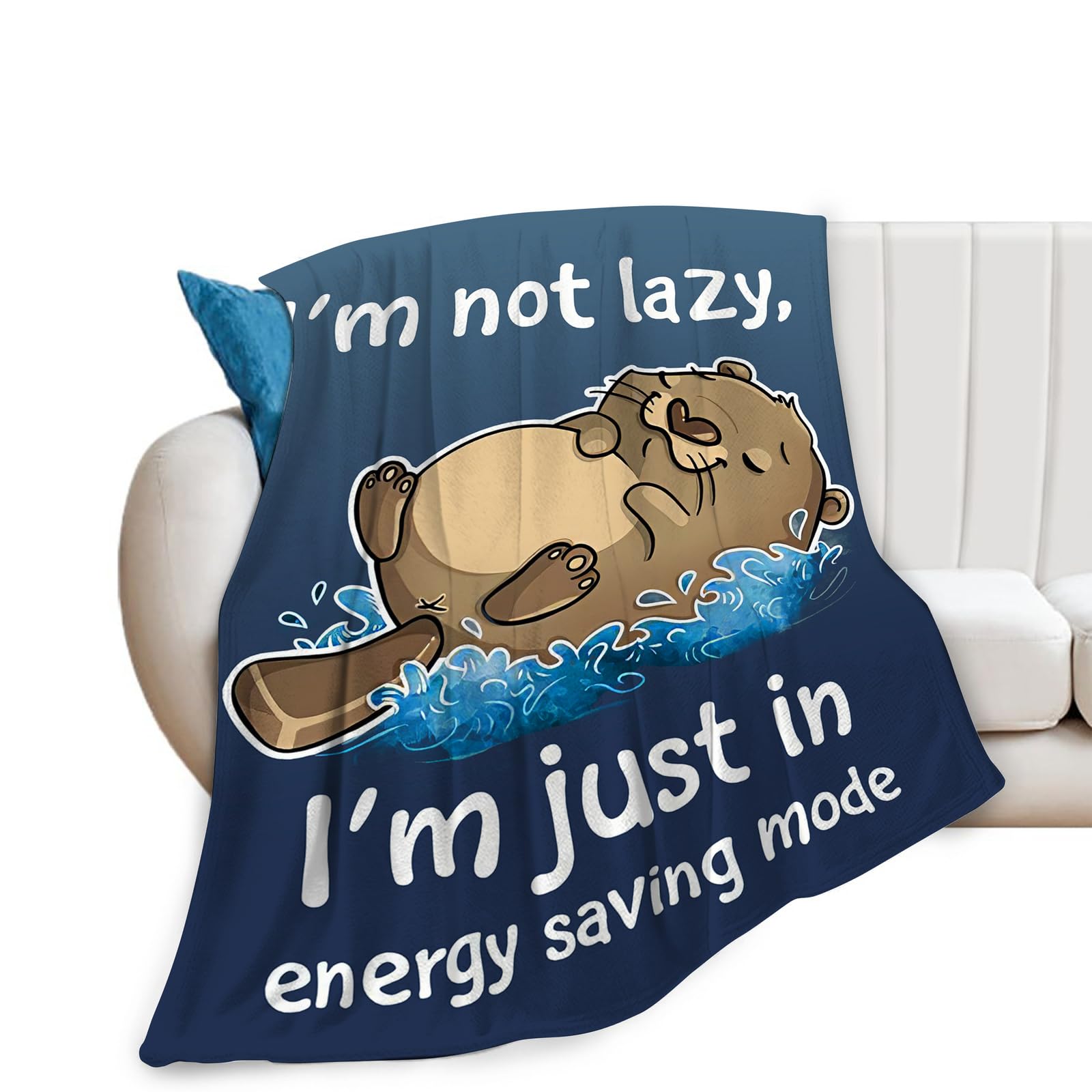 reoqeosy Otter Blanket Sea Otters Gifts for Boys Girls Women Men Cozy Fleece Otter Throw Blanket Stuff Animal Plush Blankets for Bed Decor 50"x40"