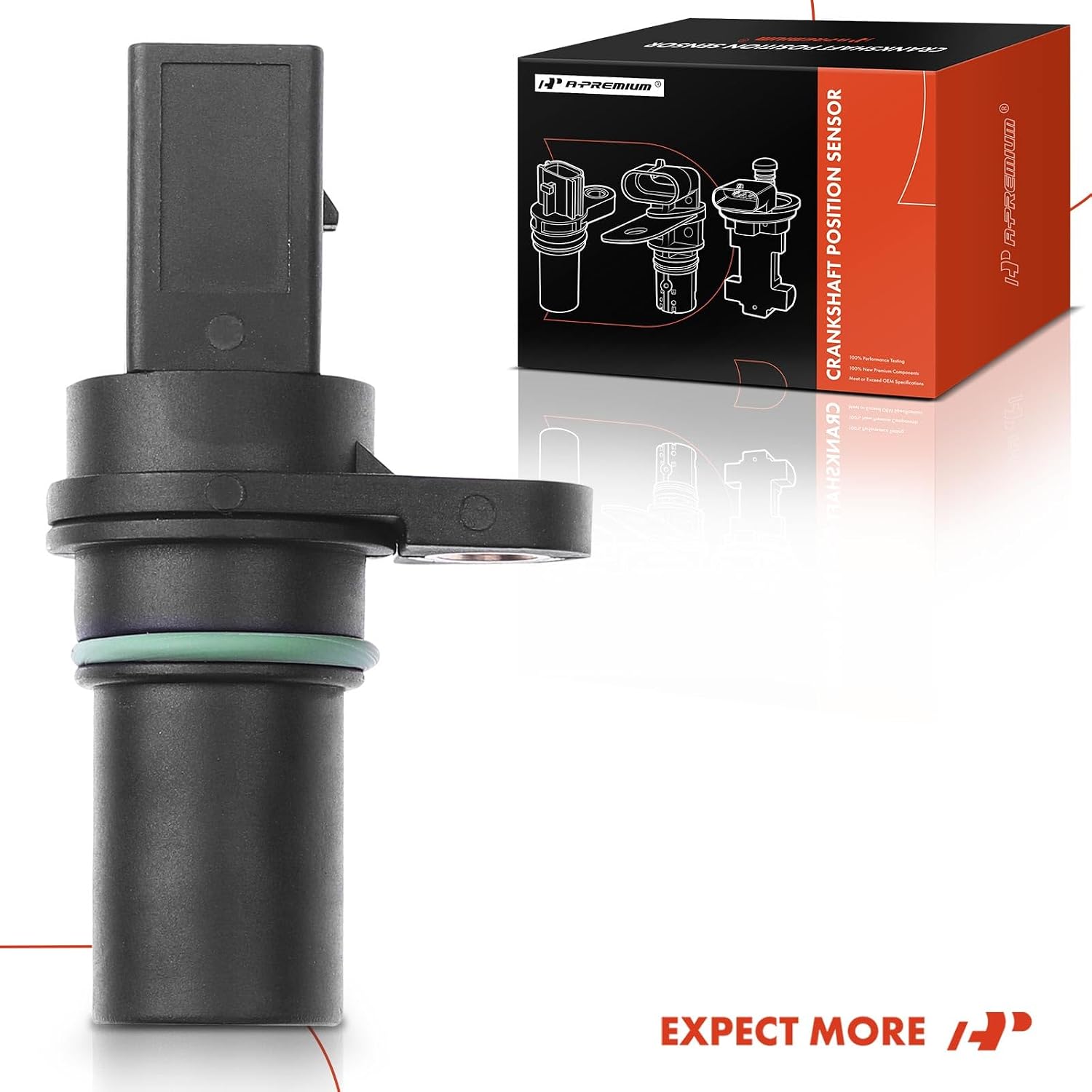 A-Premium Engine Crankshaft Position Sensor Compatible with Volkswagen Jetta 08-10 12-13, Tiguan 09-17, Beetle, CC, Eos, GTI, Golf City R & Audi A4 09-12, Q5 11-12, A5, A3, Q3, TT, Replace# 9008019013