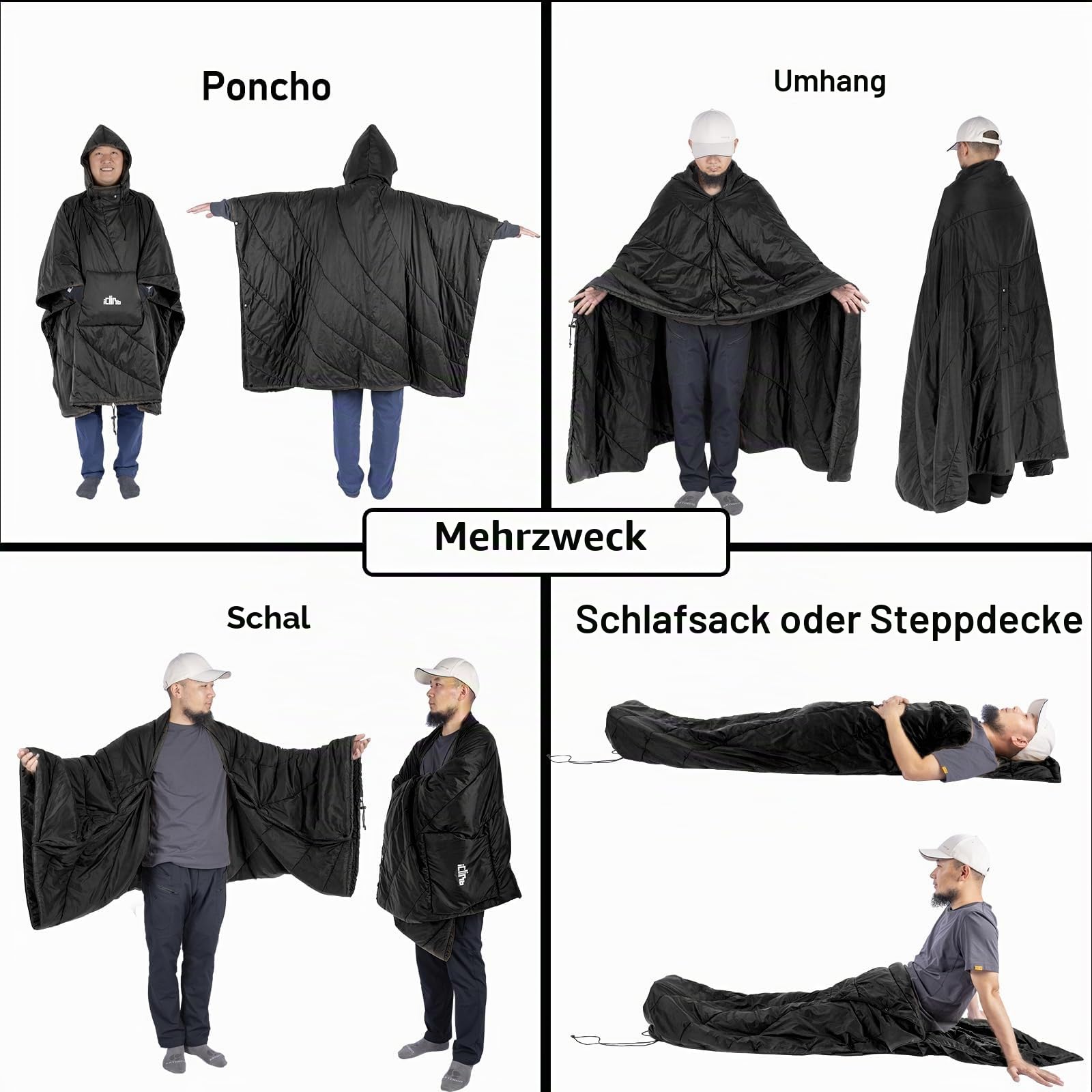 iClimb 3M Thinsulate Isolierung, warme Campingdecke, tragbarer Poncho, ultraleicht, kompakt