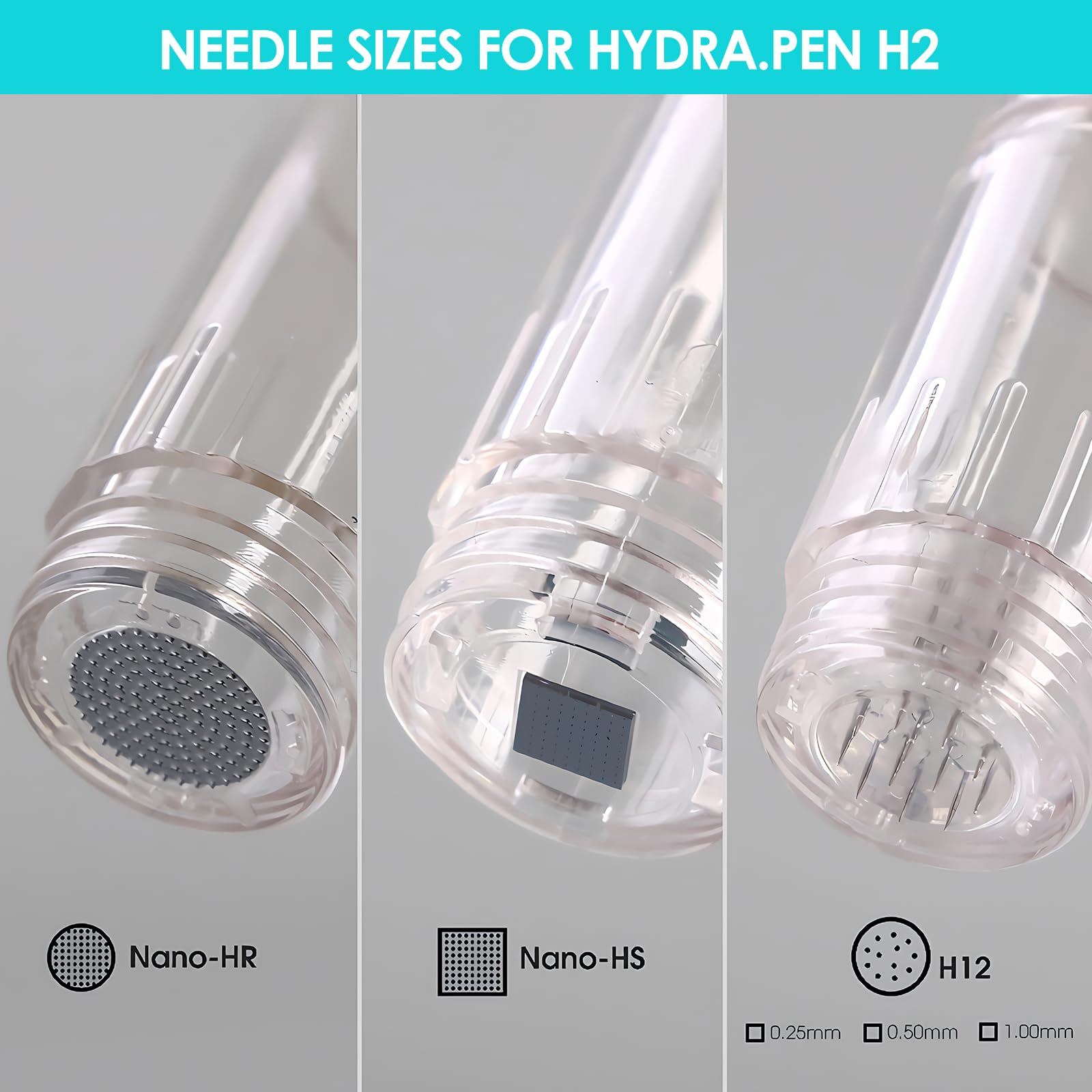 20 Cartucce di Ricambio a 12 Pin da 0,5 mm per Hydra Pen H2, Aghi di Ricambio Monouso Autentici Personalizzati per la Penna per Microneedling, Accessori Kit per la Cura della Pelle Micro Roller Pen