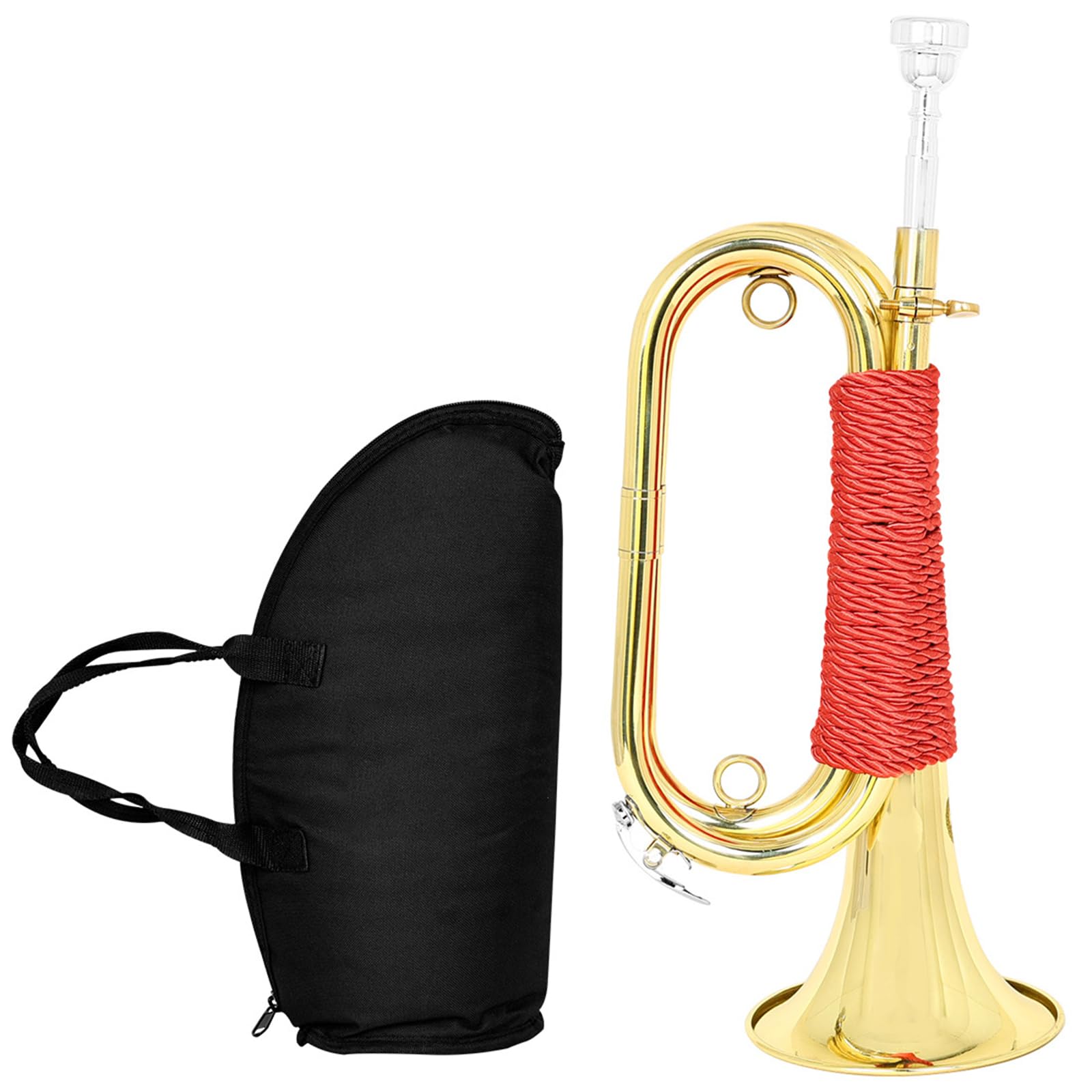 Trompeta de metal para caballería militar, portátil, trompeta de caballería, instrumento de latón para orquestas militares, bandas escolares, campamentos, instrumentos musicales