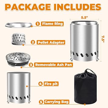 Tabletop Fire Pit - Smokeless Firepit Mini Fire Pit Stove Bonfire Table Top Firepit Outdoor Solo Portable FirePit with Carry Bag Pellet Stove
