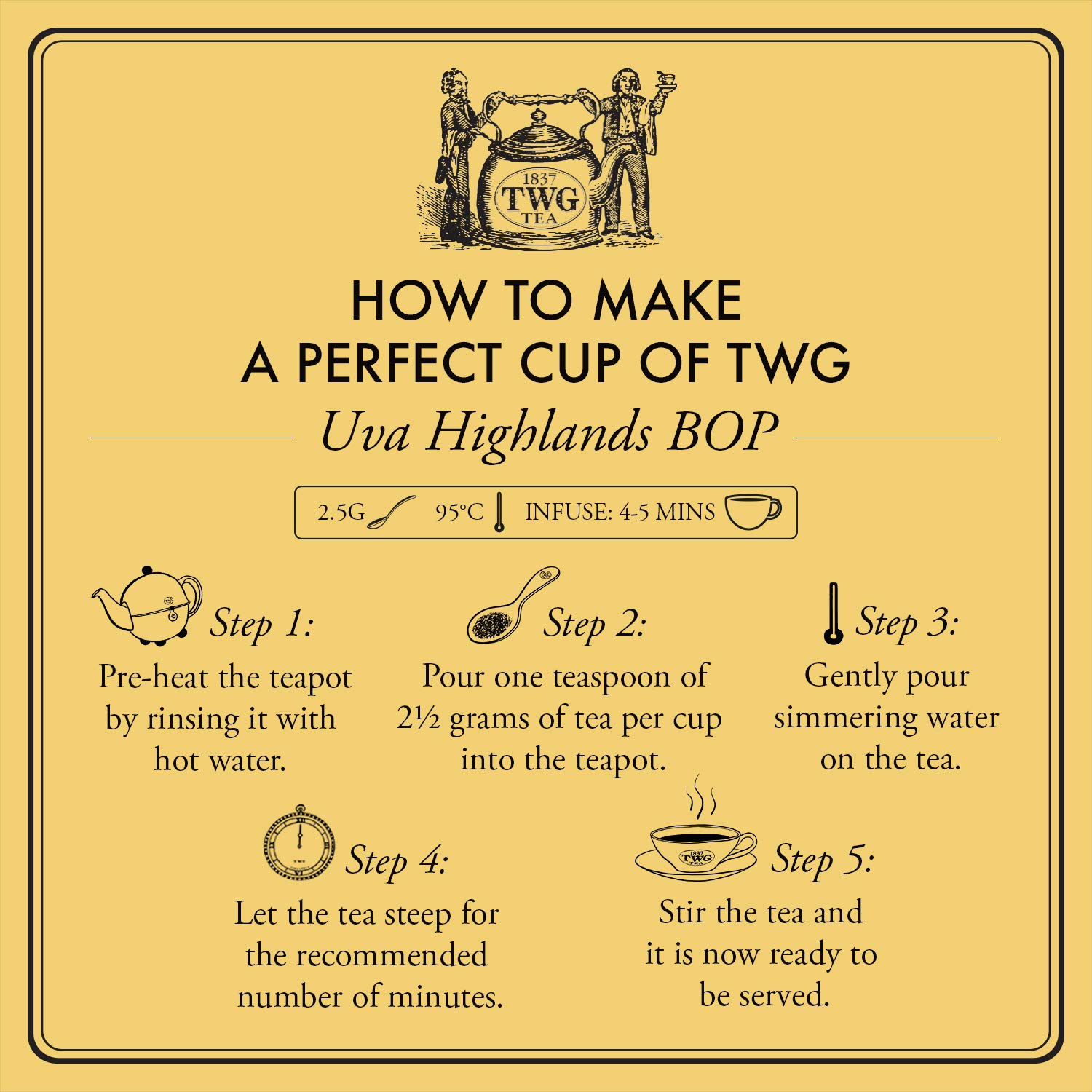 Amazon.com : TWG Tea | Uva Highlands BOP, 15 Cotton Teabags, 37.5g :  Grocery & Gourmet Food