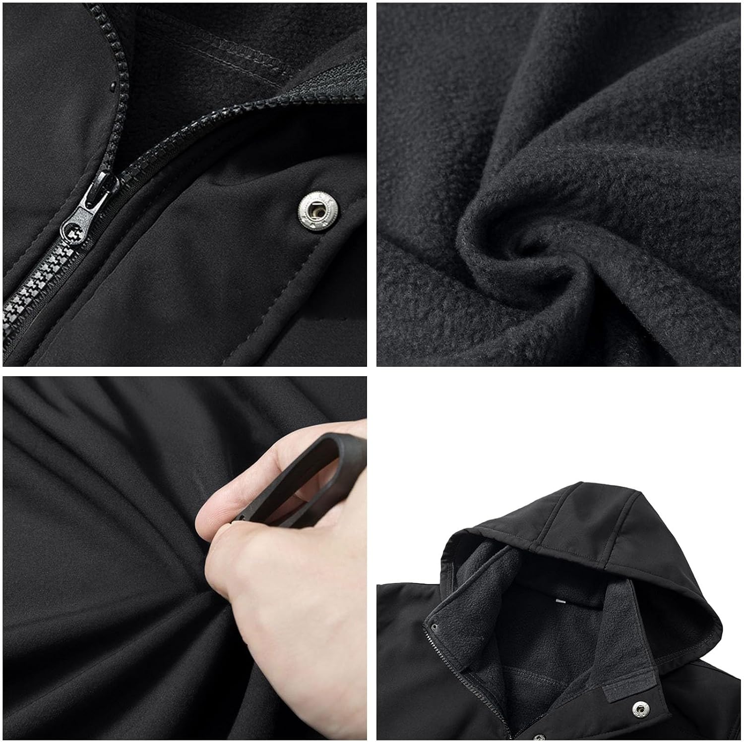 Men's Waterproof Ski Jacket Fleece Lined Warm Winter Snow Coat with Hood Fully Taped Seams