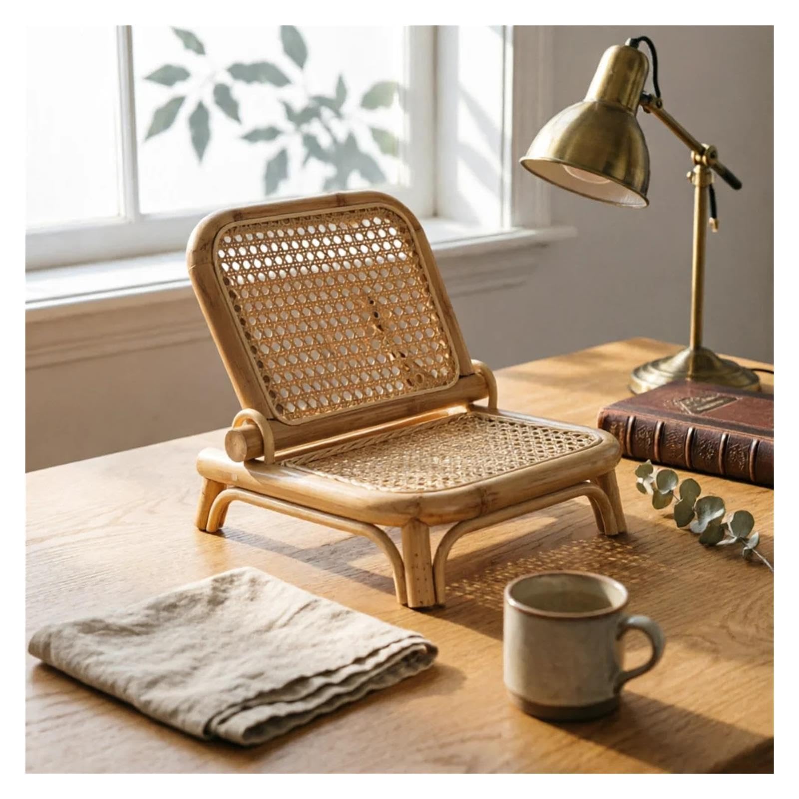 Silla Plegable de Ratán Silla De Suelo Ratán