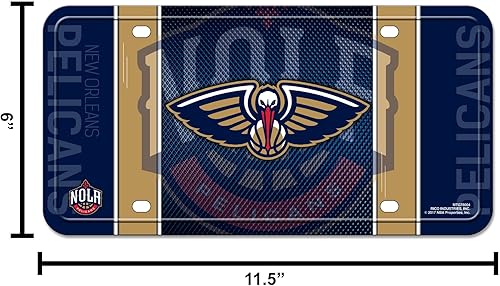 Miniatura 239 de Rico Industries Etiqueta de metal de baloncesto de la NBA de 6 x 12 pulgadas, ideal para camiones/coches/SUV