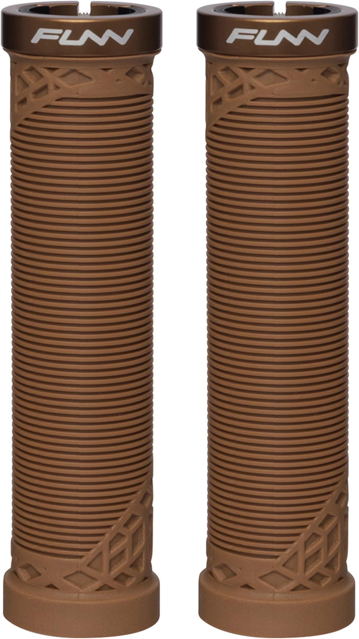 Funn ヒルト (Hilt) 自転車 ハンドルグリップ - 片側ロックオンクランプ付き バイク グリップ - マウンテンバイク 、 クロスバイク 、 BMX 自転車 に適用、滑り止めゴム製、 超軽量、快適性